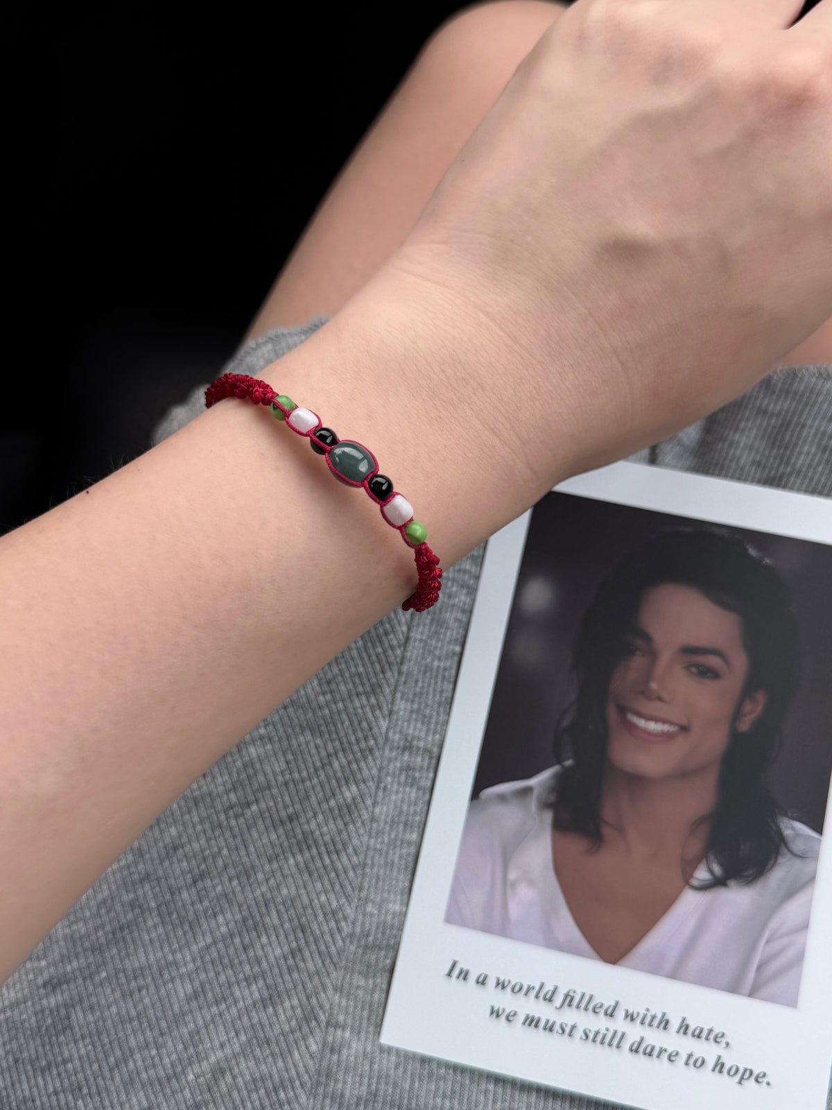 MJ African‑Style Braided Red Bracelet