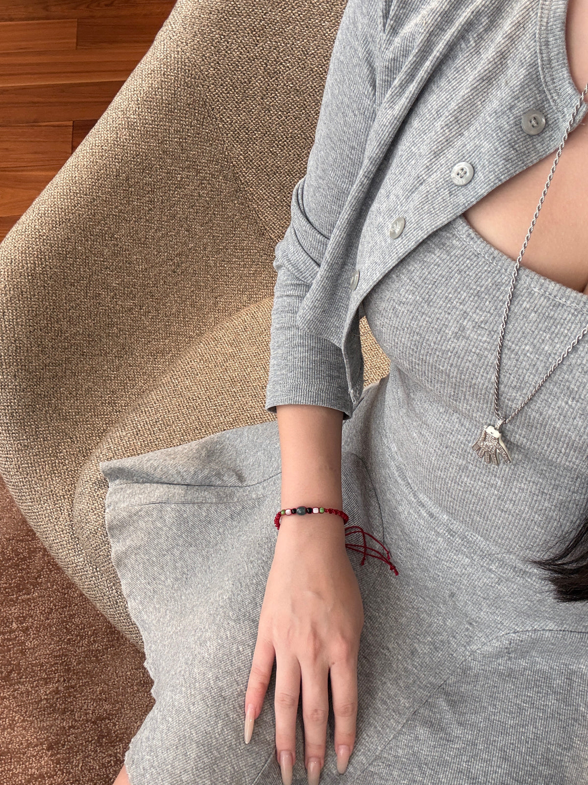 MJ African‑Style Braided Red Bracelet